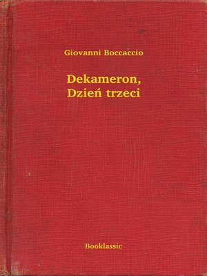cover image of Dekameron, Dzień trzeci